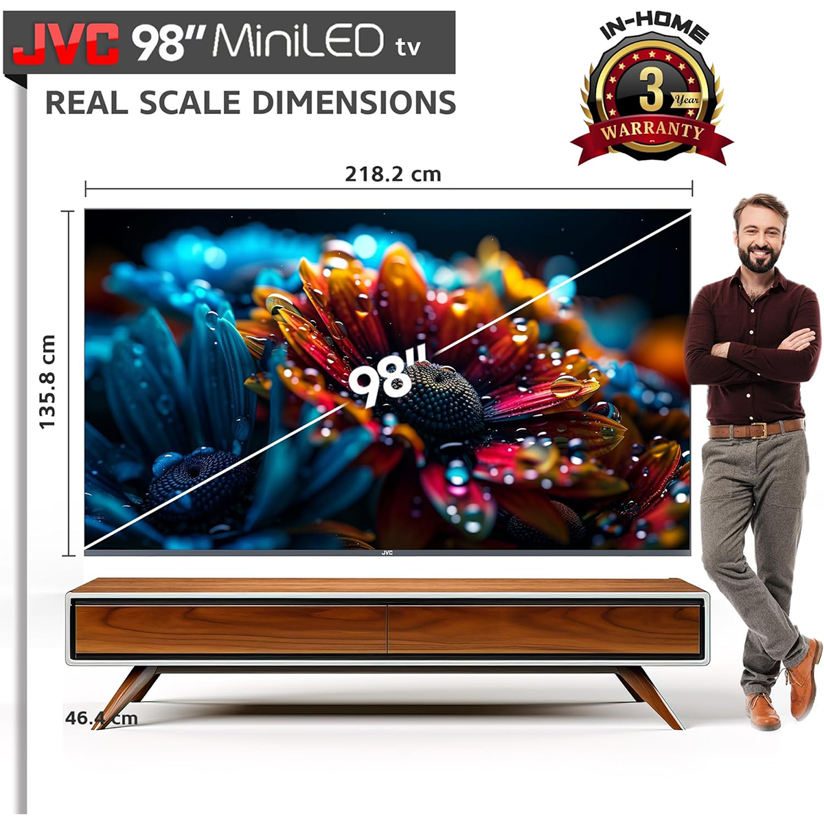 JVC 98 inch UHD 4K miniLED Smart Android TV AV-J987145A