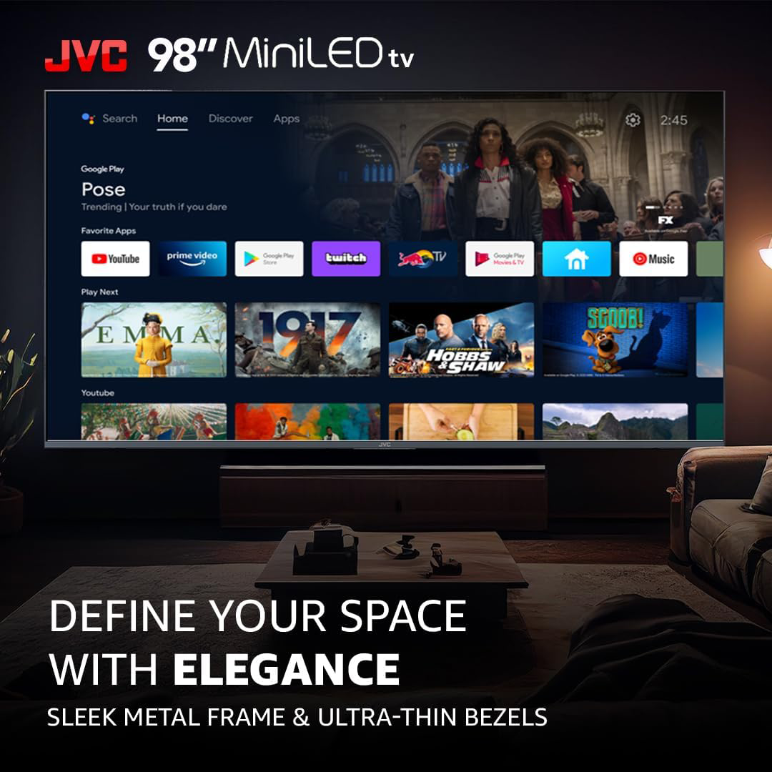 JVC 98 inch UHD 4K miniLED Smart Android TV  AV-J987145A