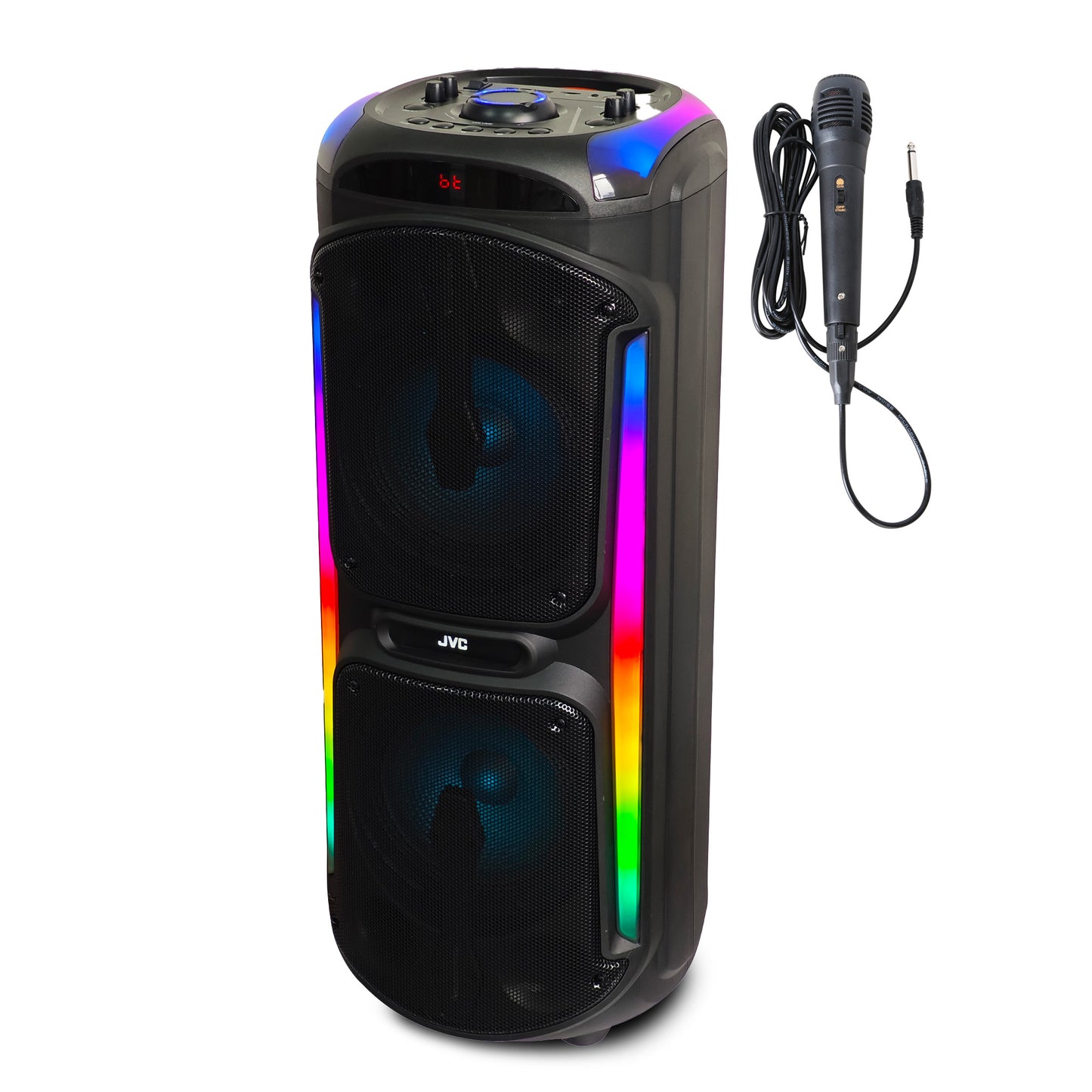 Karaoke Party Speaker - Bluetooth Rechargeable LED Speaker with FM Radio & Microphone Input