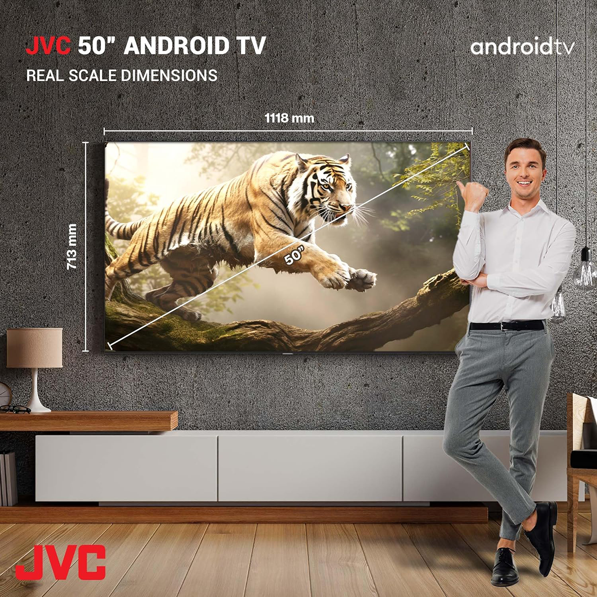 JVC 50 Inch Smart TV | 4K UHD Android TV with QLED AV-HQ507115A11
