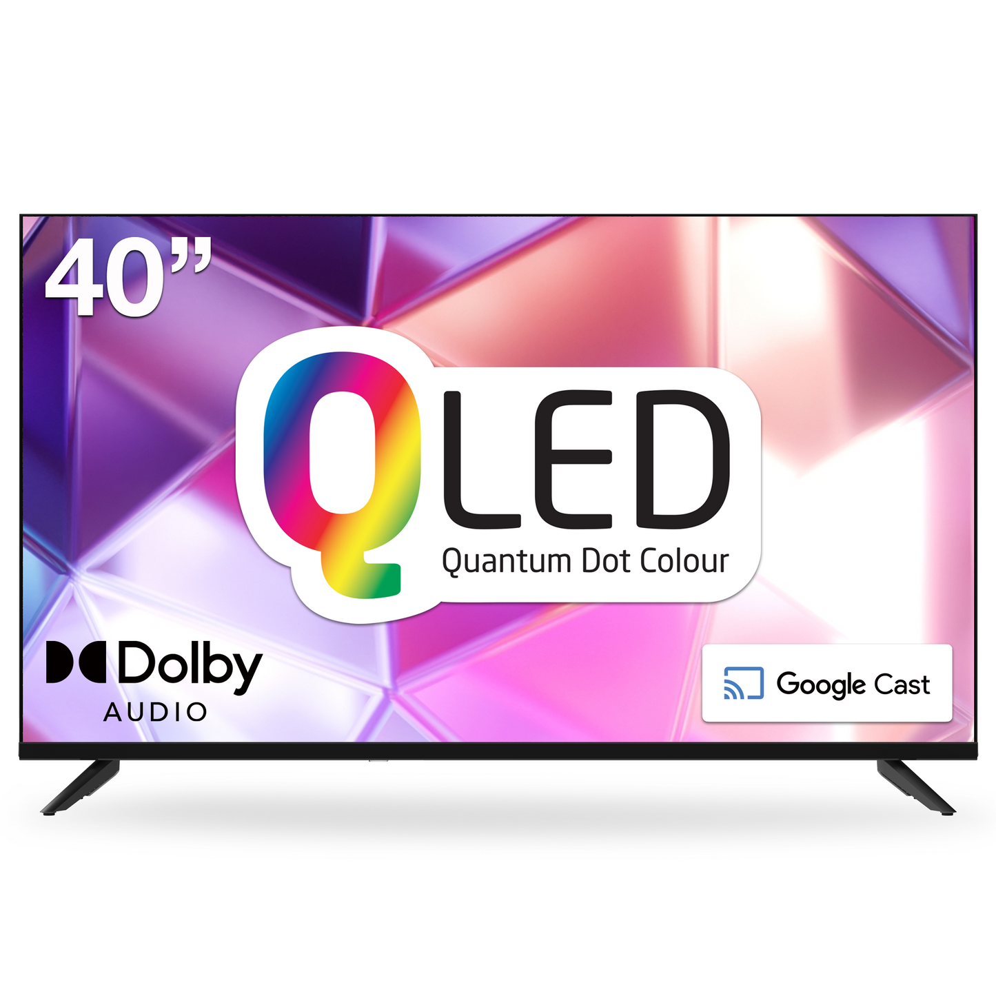 40” QLED Smart TV – Quantum Dot Colour, Google TV, Dolby Audio