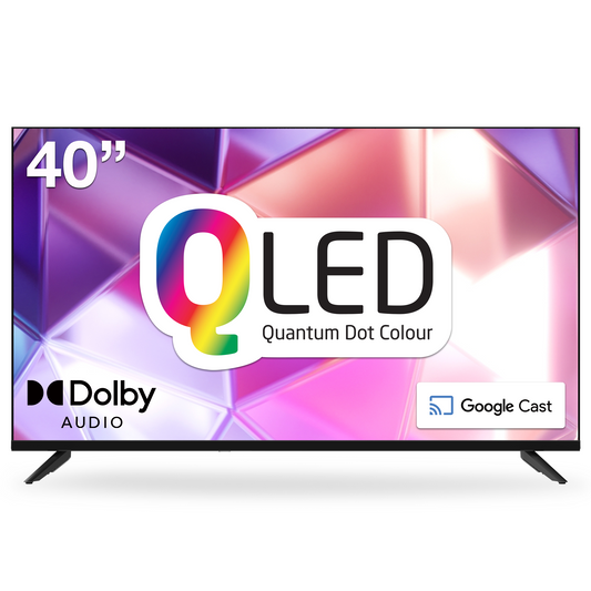 40” QLED Smart TV – Quantum Dot Colour, Google TV, Dolby Audio
