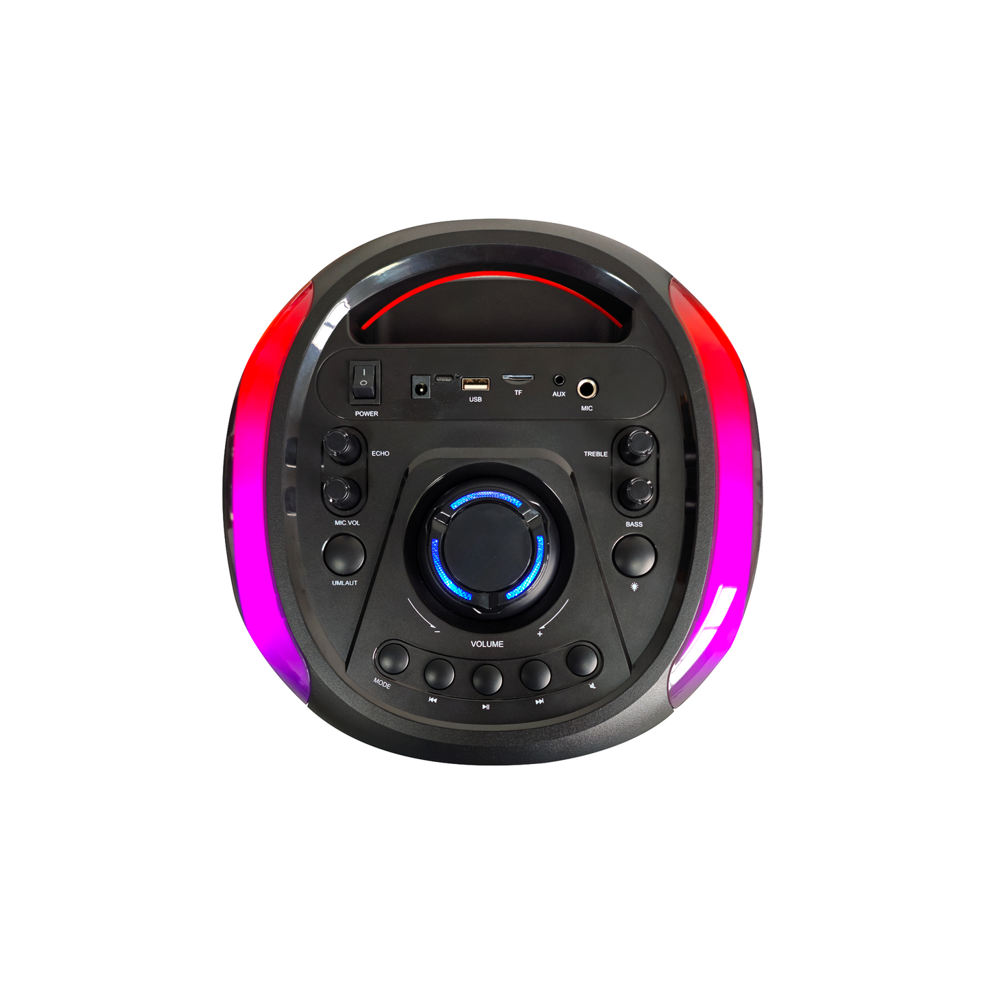 Karaoke Party Speaker - Bluetooth Rechargeable LED Speaker with FM Radio & Microphone Input